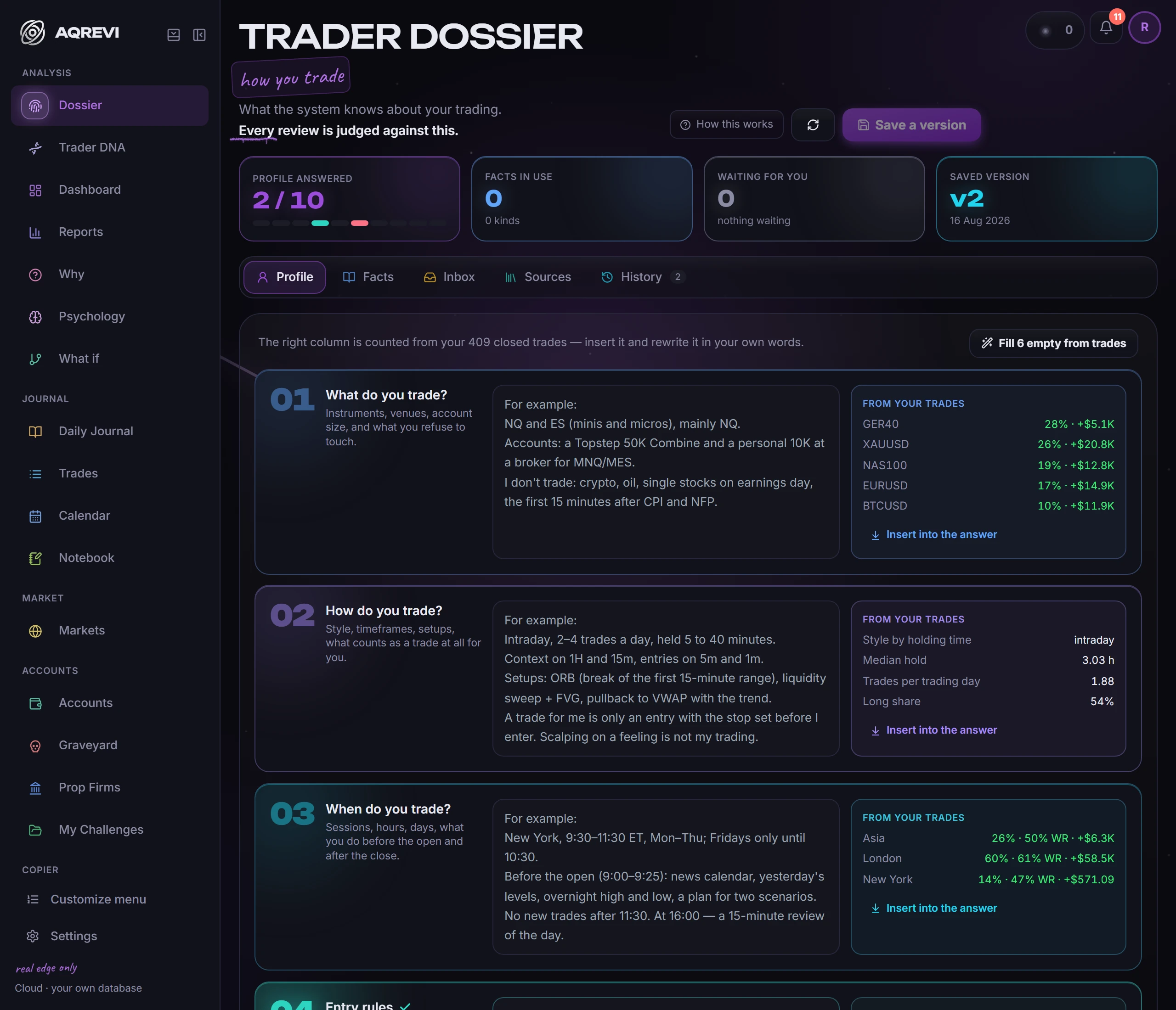 Dossier: An interview about your style, sourced facts and versions: the AI judges trades by it.